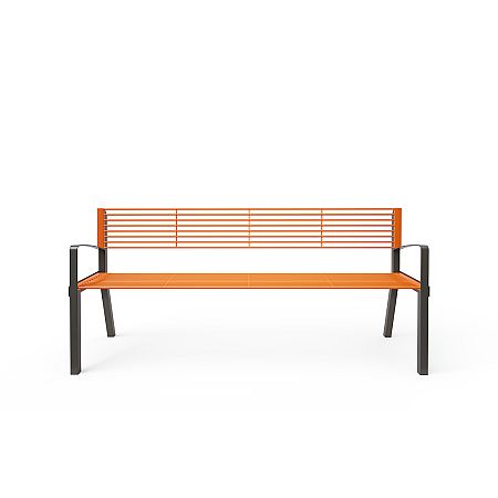 Parková lavička s opěradlem a područkami 1,8m kov